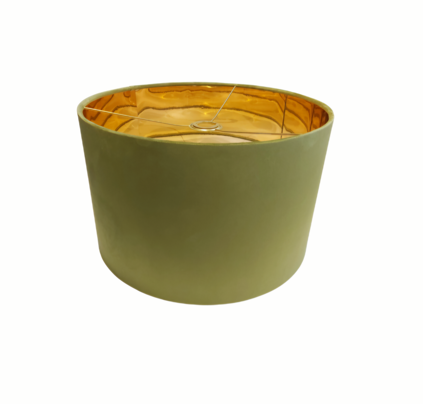 Velvet Lampshade with Gold Mirror Lining – Luxurious Drum Light Shade – Modern Velvet Lighting in selection of colours