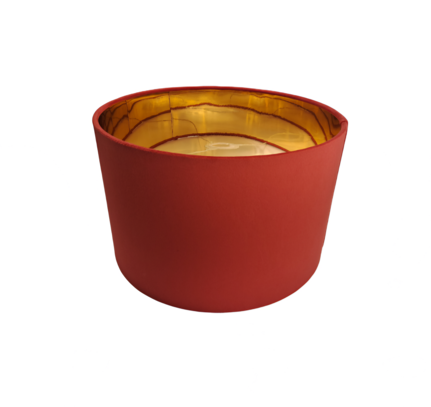 Velvet Lampshade with Gold Mirror Lining – Luxurious Drum Light Shade – Modern Velvet Lighting in selection of colours