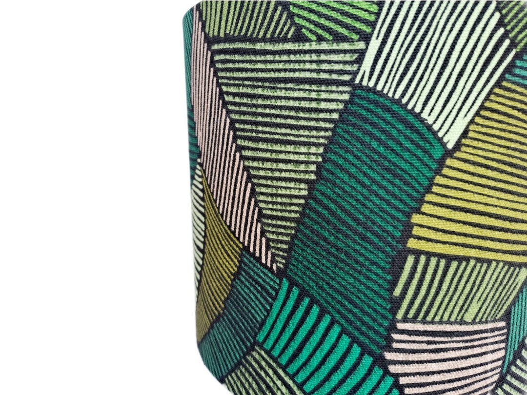 Geometric print lampshade in green