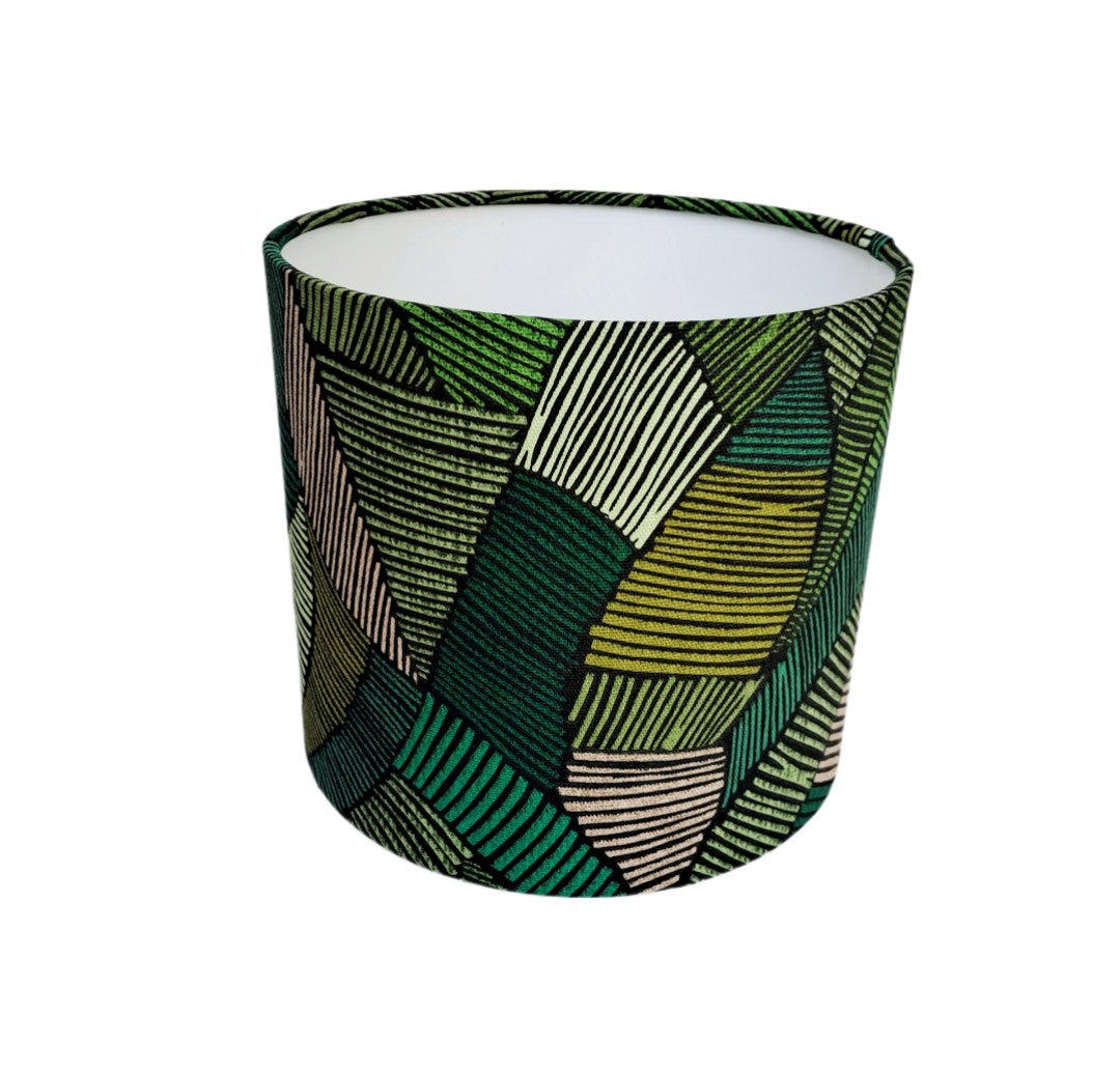 Geometric print lampshade in green
