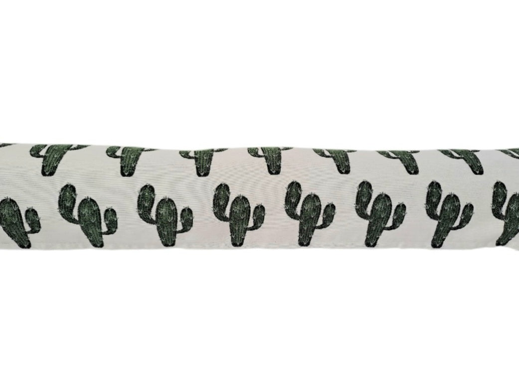 Cactus print draught excluder cushion in green