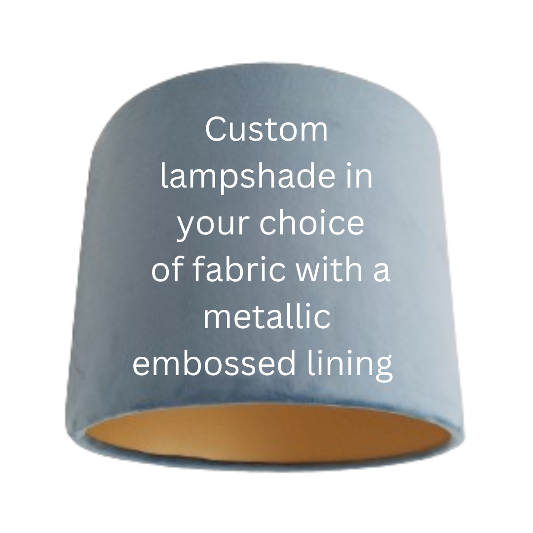 Custom design lampshade with metallic embossed lining