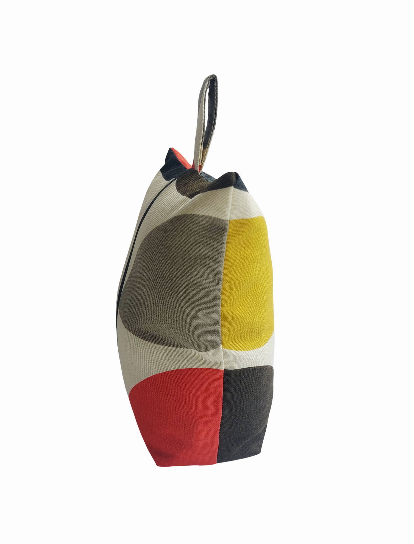 Large leaf print door stop in red and grey