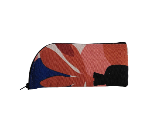Vase print glasses/sunglasses case in terracota and blue