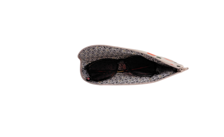 Tulip glasses/sunglasses case in orange and beige
