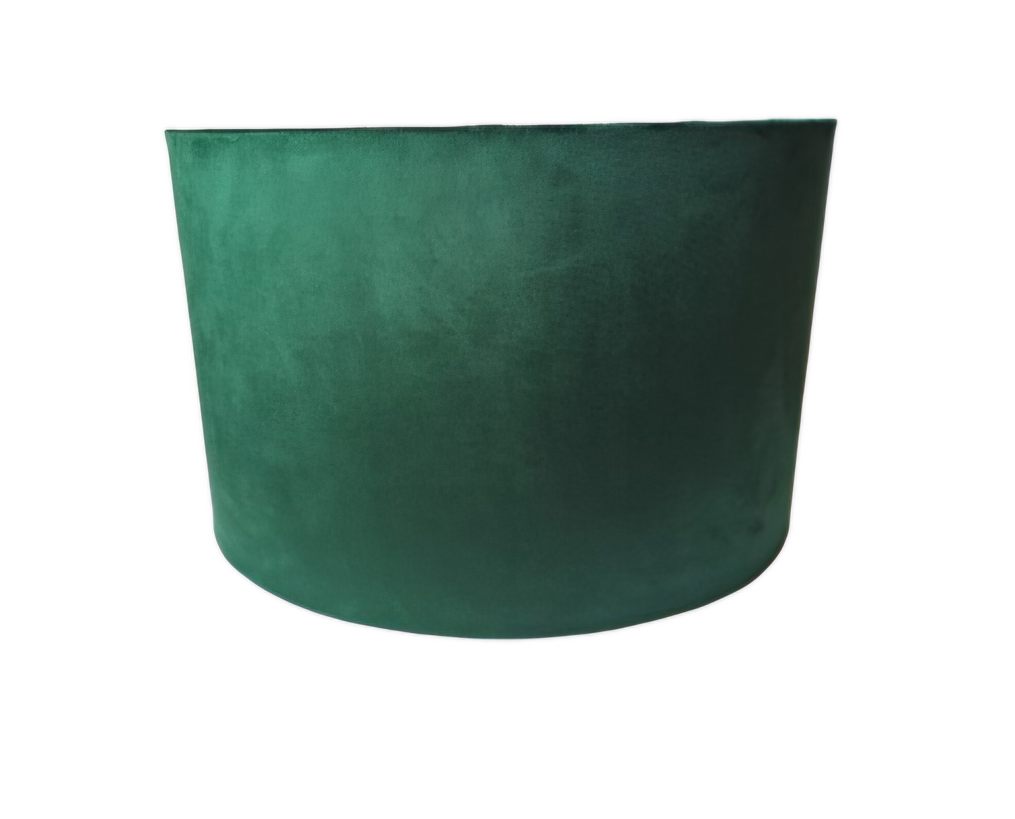 Forest green velvet lampshade with gold mirror lining