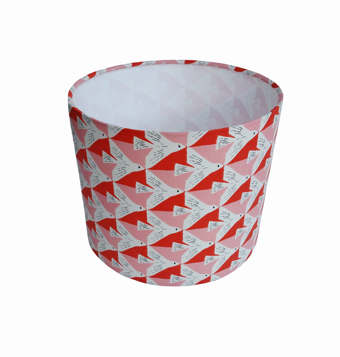 Bird Print Lampshade – Red and Pink Drum Shade – Bright Drum Lamp – Modern Bird Lamp Shade – Swallow print Home Decor