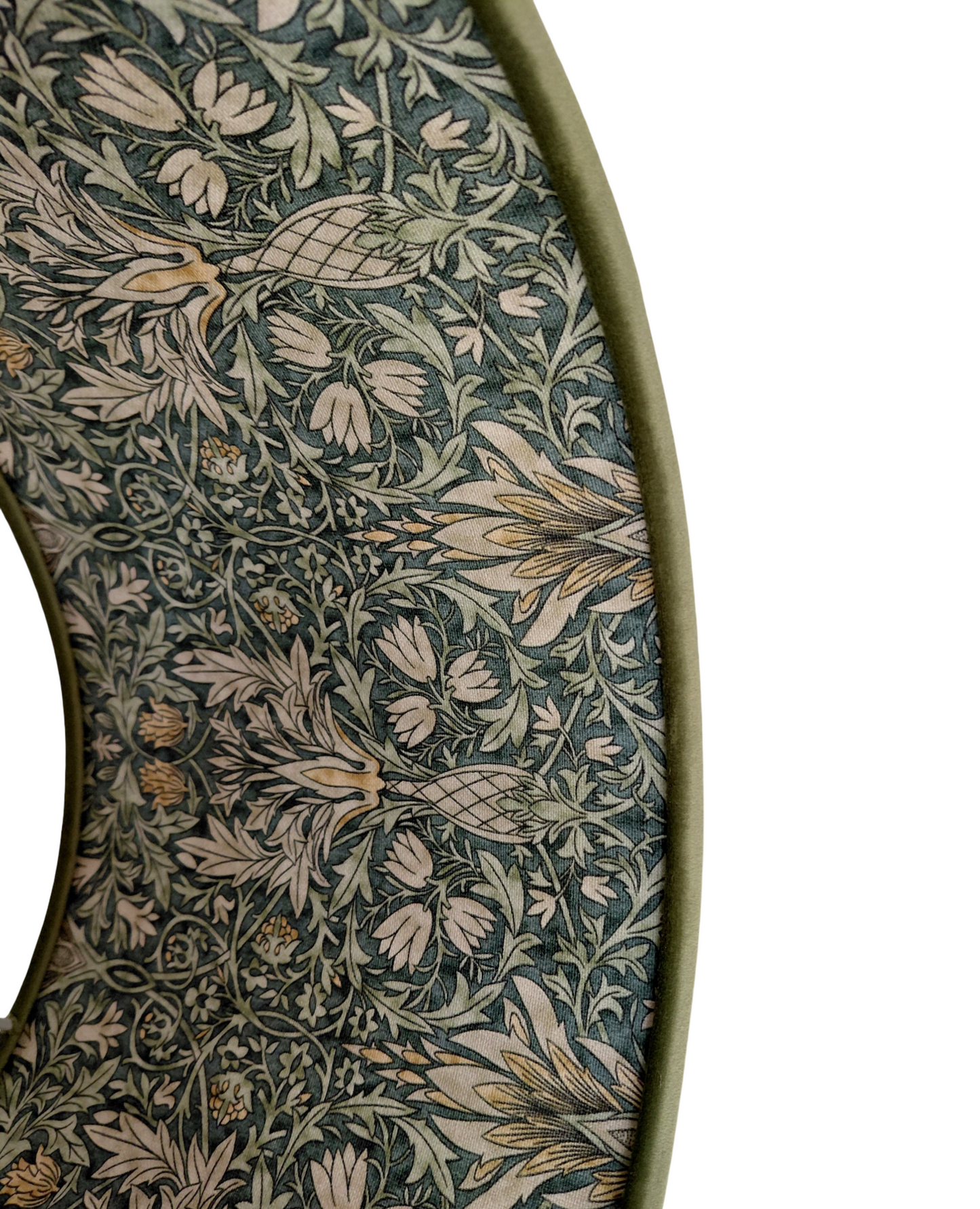 Double sided velvet lampshade with William Morris lining