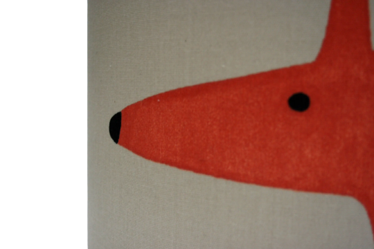 Mr Fox print lampshade in beige and orange