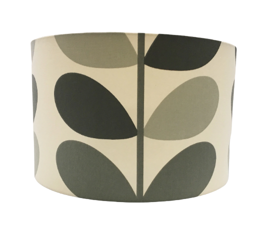 Large stem print lampshade in grey