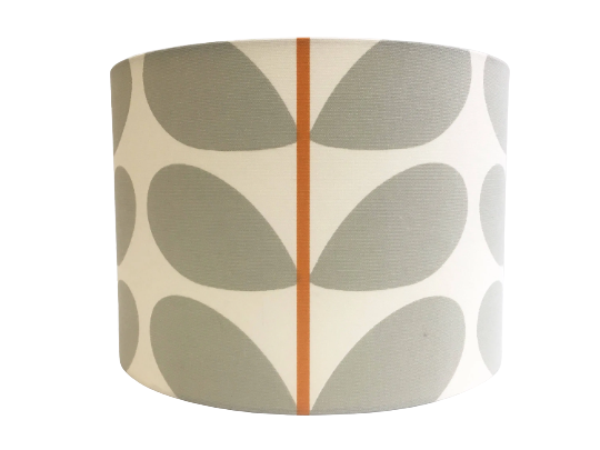 Large stem lampshade in orange and grey