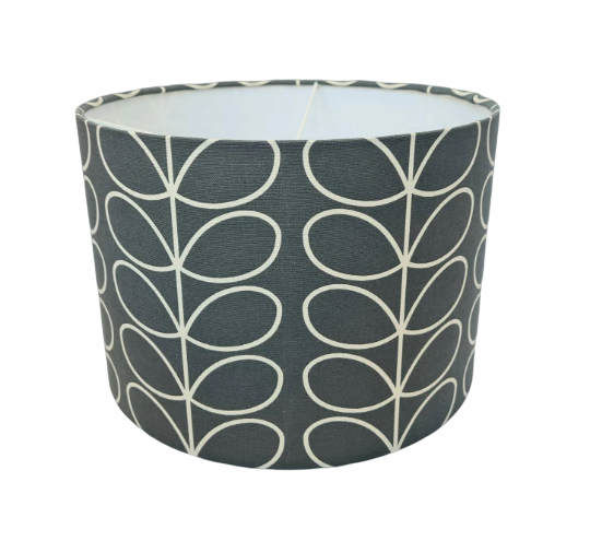 Linear stem print lampshade in grey