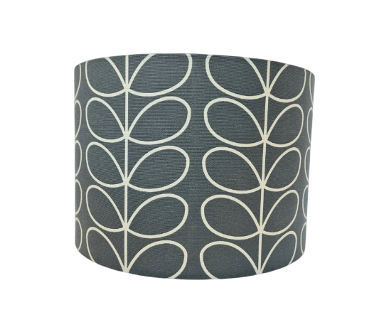 Linear stem print lampshade in grey