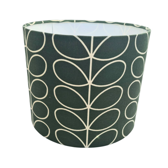 Linear stem print lampshade in dark green