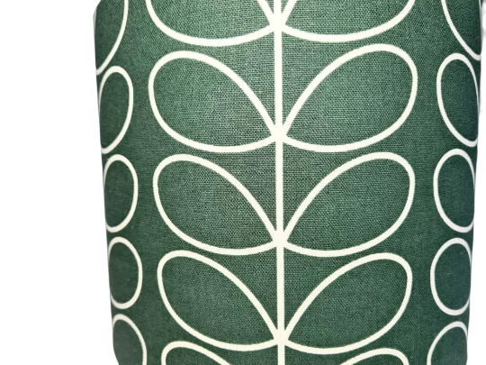 Linear stem print lampshade in dark green