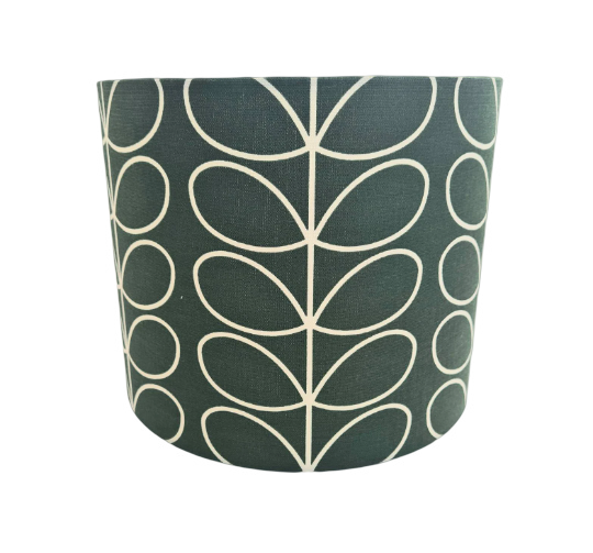 Linear stem print lampshade in dark green