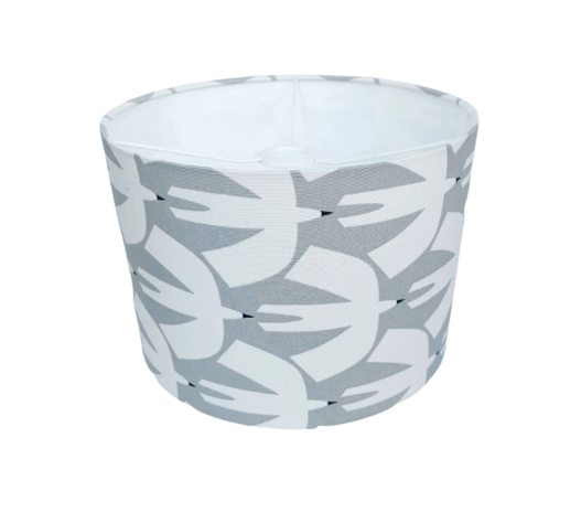 Swallow print lampshade in grey