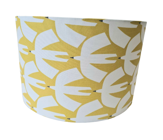Swallow print lampshade in yellow