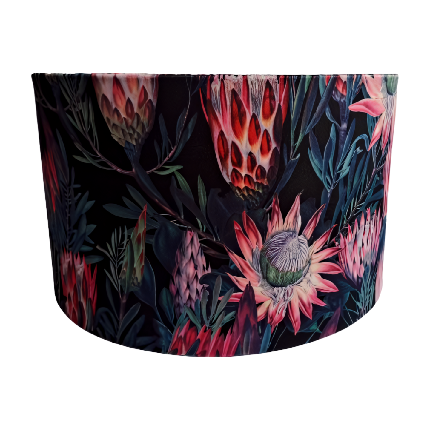 Flower print lampshade in pink and black