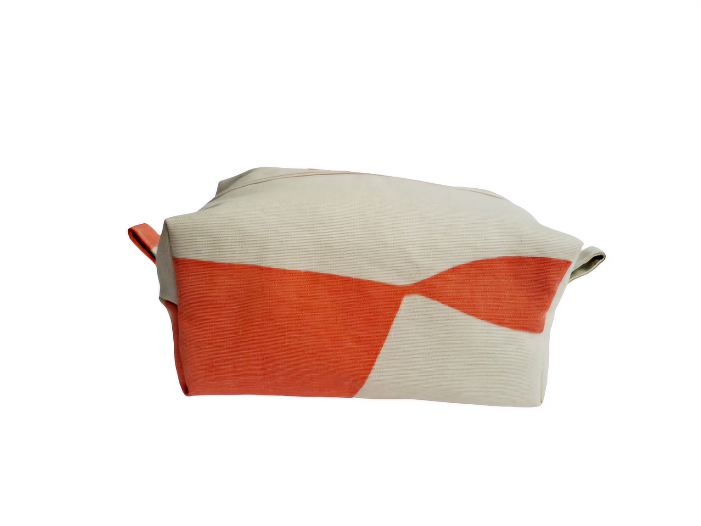 Mr Fox print cosmetic bag in orange and beige