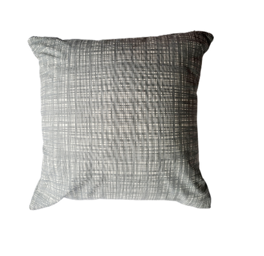 Scribble print cushion in grey