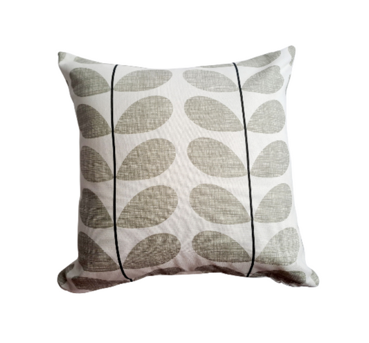 Large stem print cushion in grey