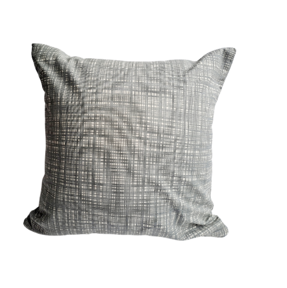 Scribble print cushion in grey