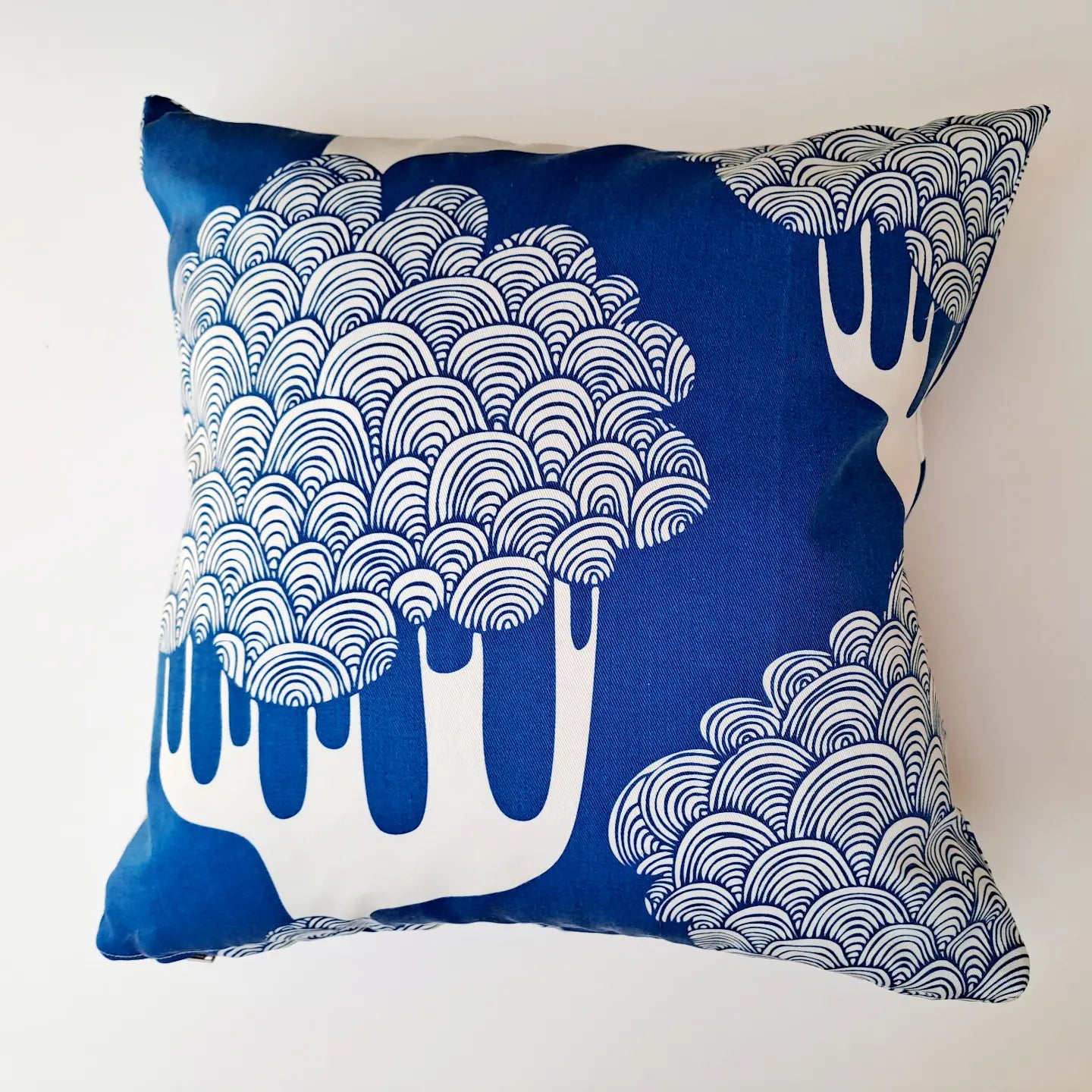 Vintage IKEA print cushion in blue