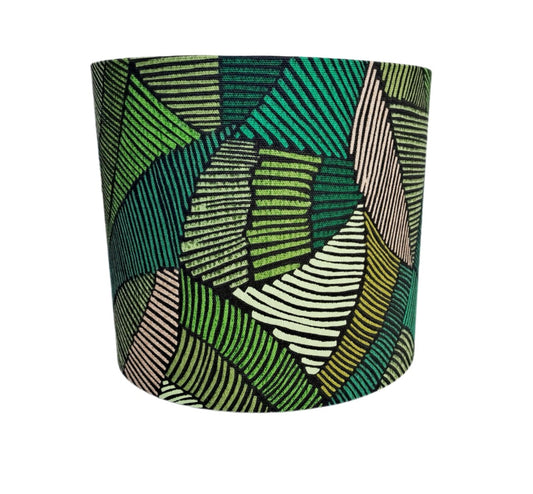 Geometric print lampshade in green