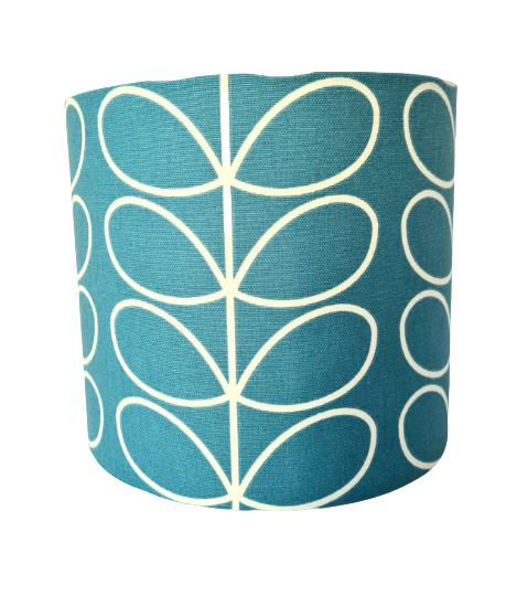 Linear stem print lampshade in teal