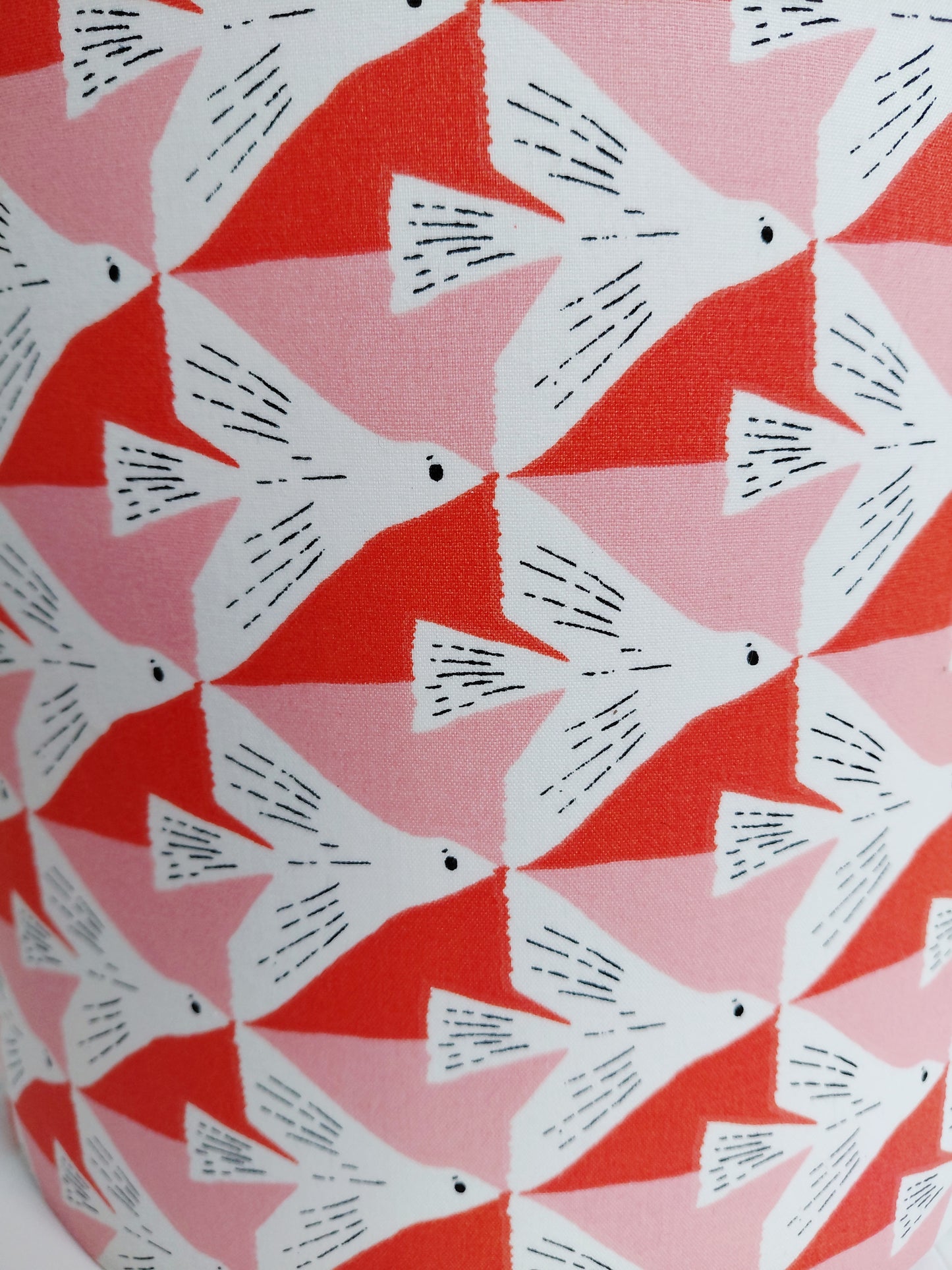 Bird Print Lampshade – Red and Pink Drum Shade – Bright Drum Lamp – Modern Bird Lamp Shade – Swallow print Home Decor