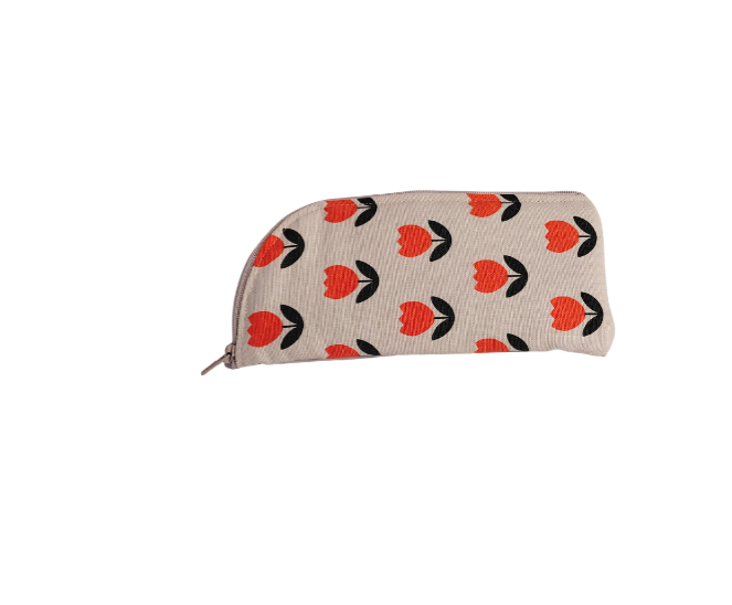 Tulip glasses/sunglasses case in orange and beige