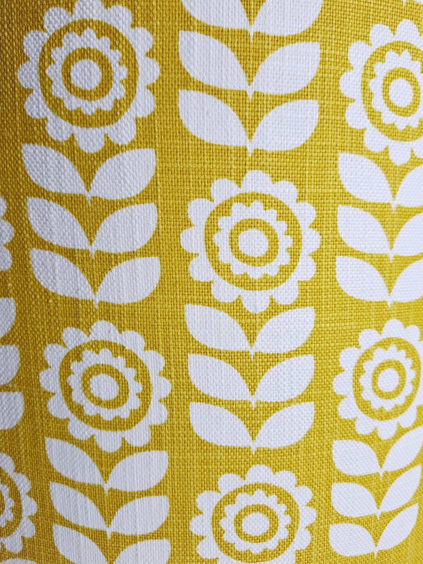 Retro flower print lampshade in yellow and white