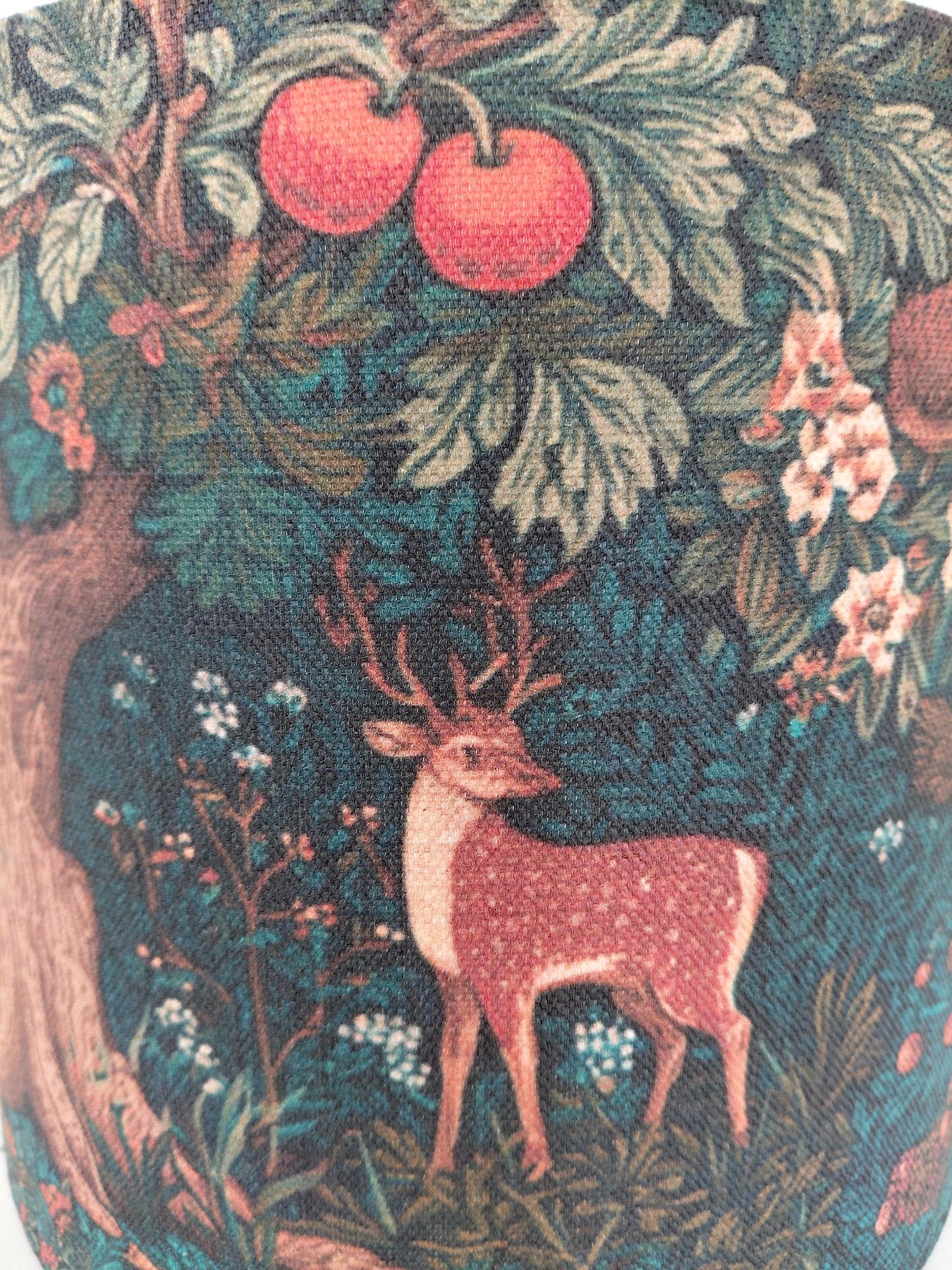 Woodland print lampshade in green