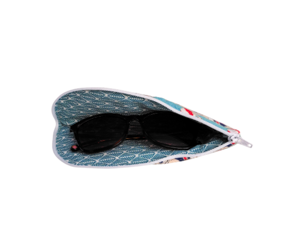 Swimmers print glasses/sunglasses case in blue
