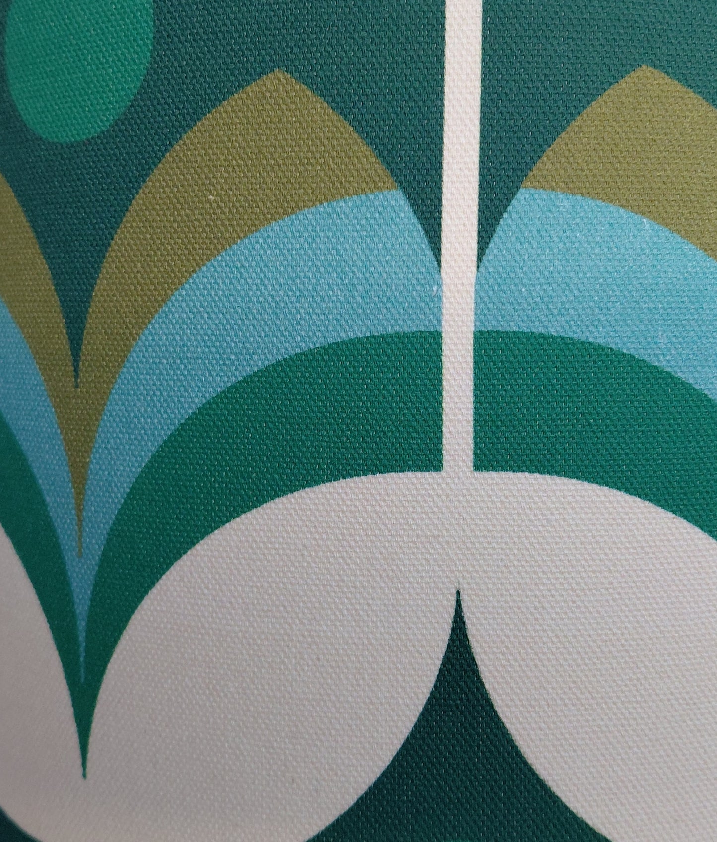 Geometric flower print lampshade in green