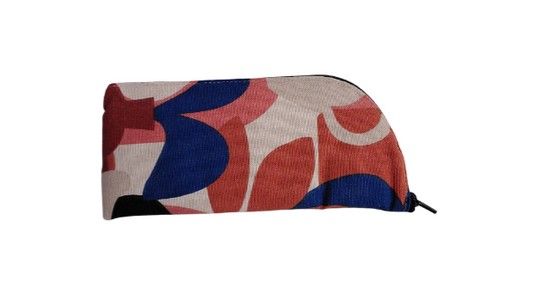 Vase print glasses/sunglasses case in terracota and blue