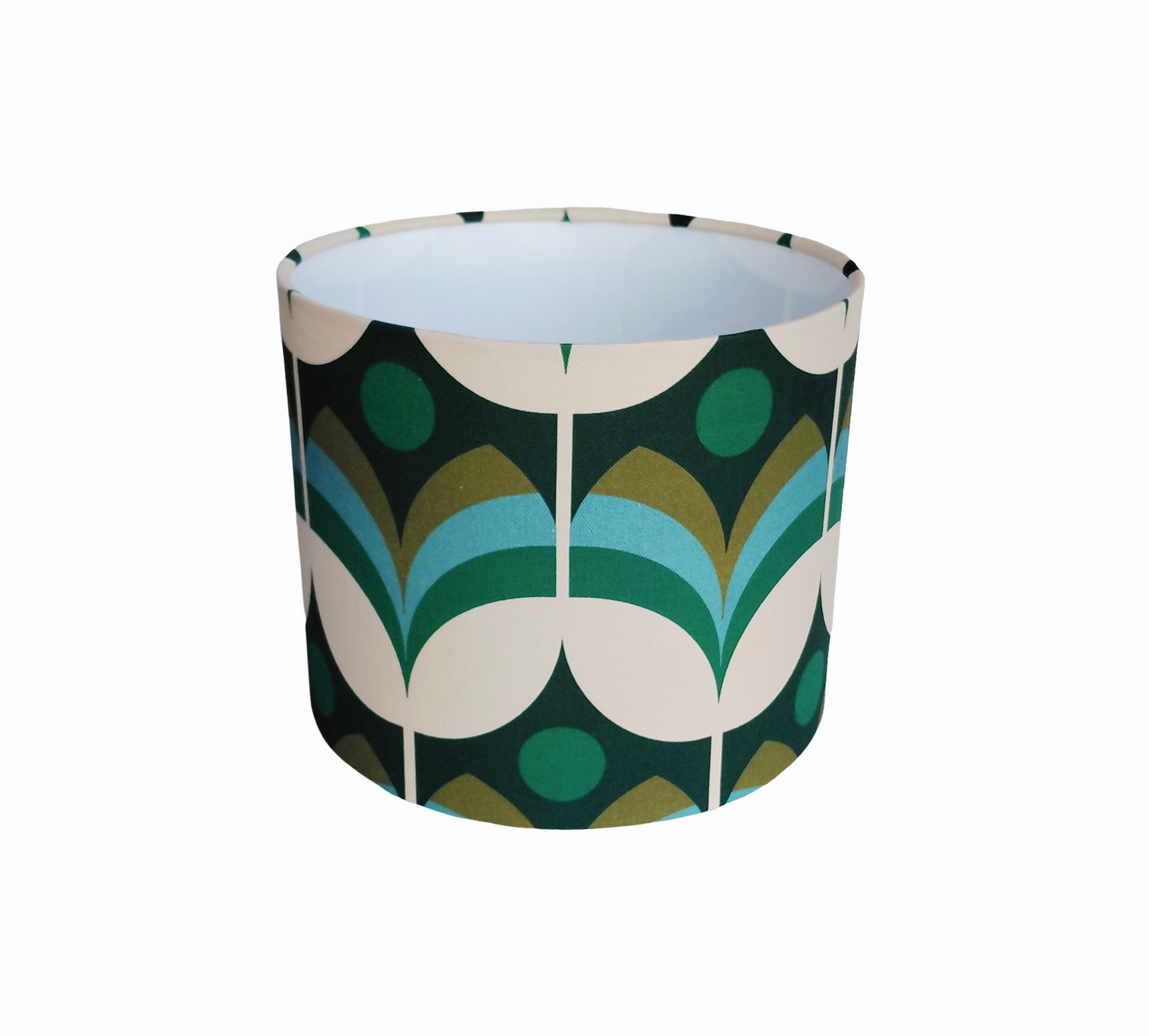 Geometric flower print lampshade in green