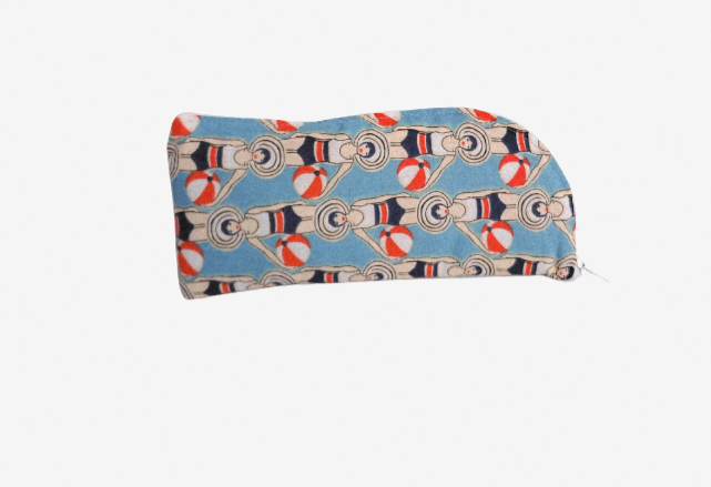 Swimmers print glasses/sunglasses case in blue