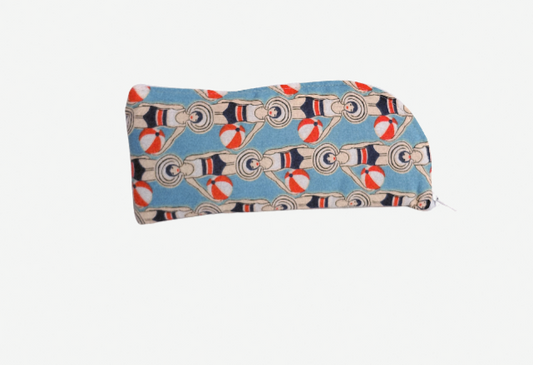 Swimmers print glasses/sunglasses case in blue