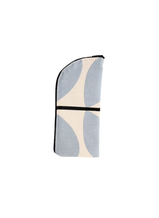 Two stem print glasses/sunglasses case in blue and black
