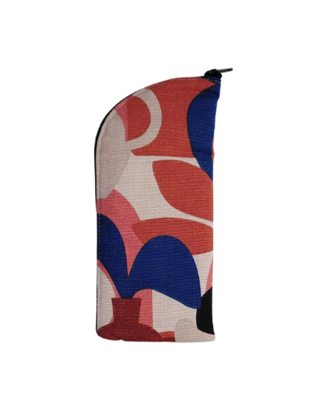 Vase print glasses/sunglasses case in terracota and blue