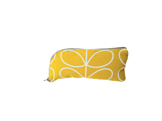 Linear stem print glasses/sunglasses case in mustard