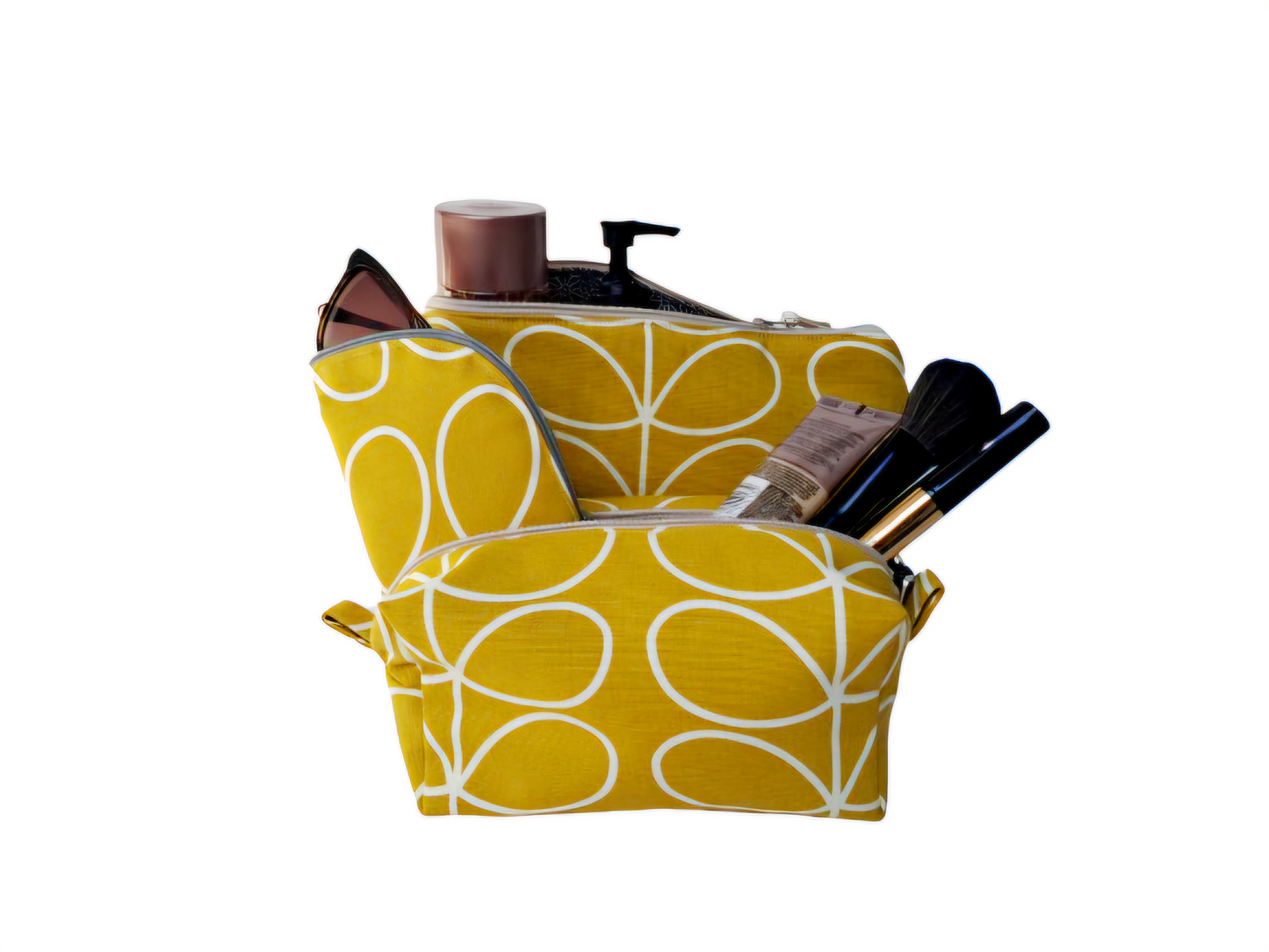 Linear stem print glasses/sunglasses case in mustard