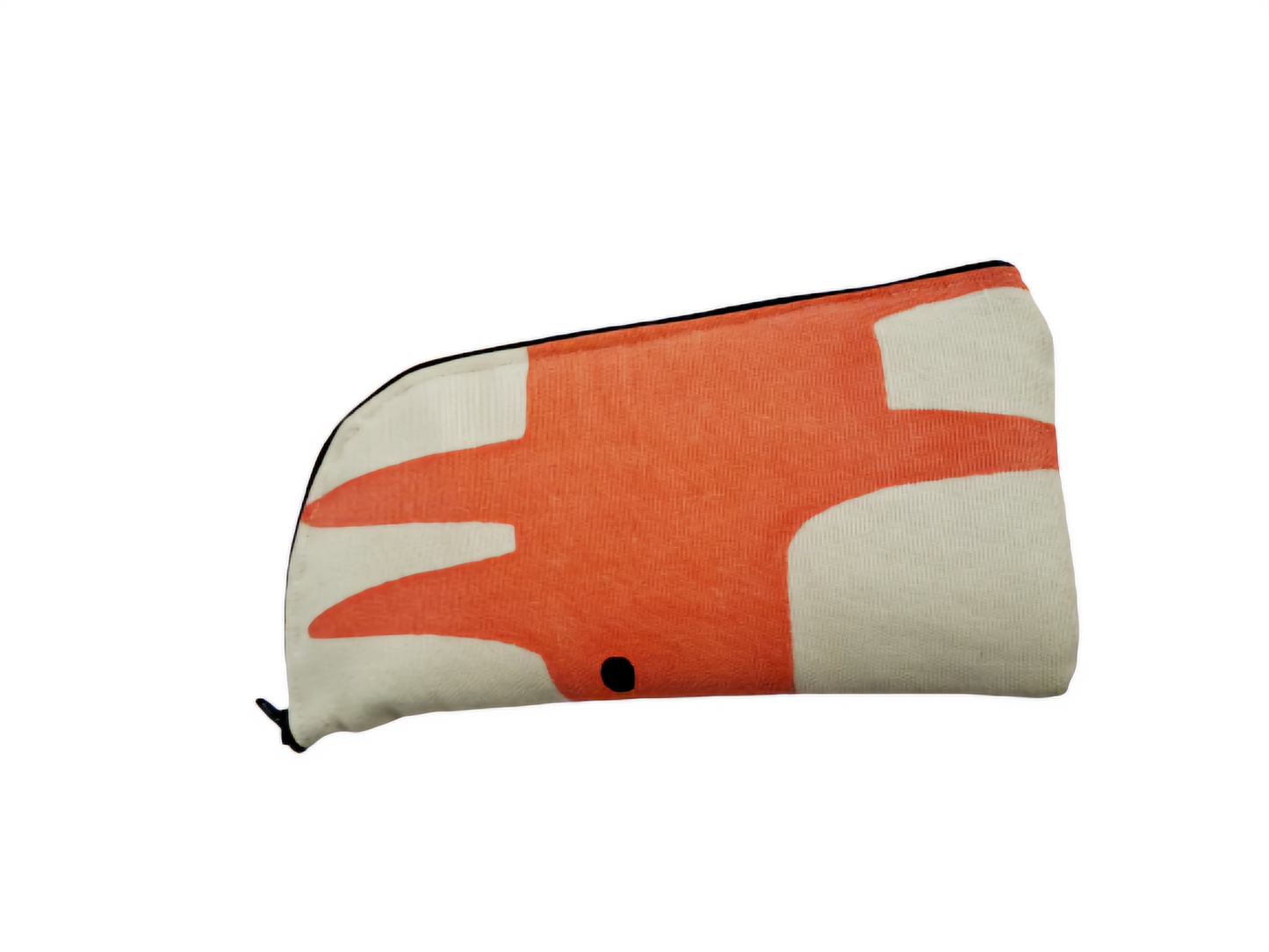 Mr Fox print glasses/sunglasses case in orange and beige