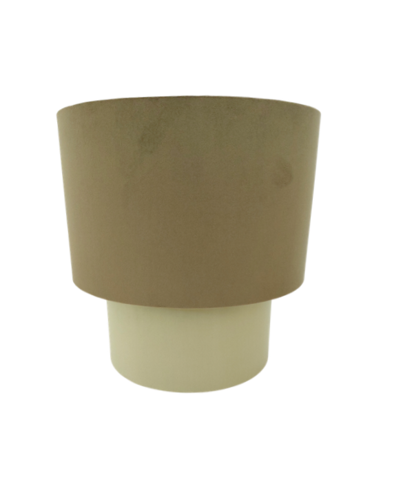 Two tier green velvet lampshade with gold mirror lining