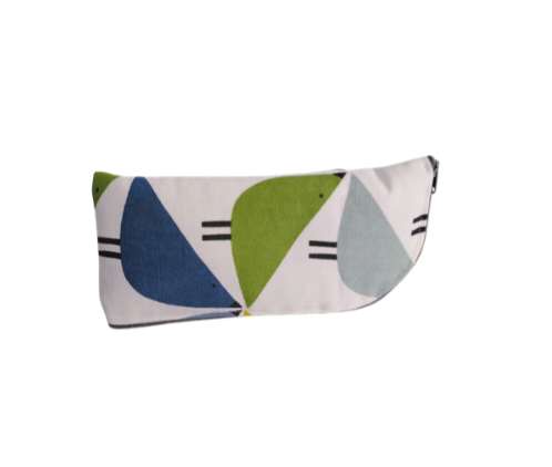 Love bird print glasses/sunglasses case in green and blue