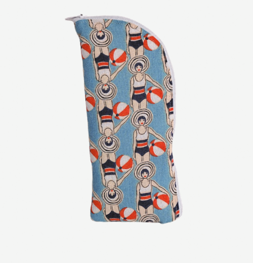 Swimmers print glasses/sunglasses case in blue