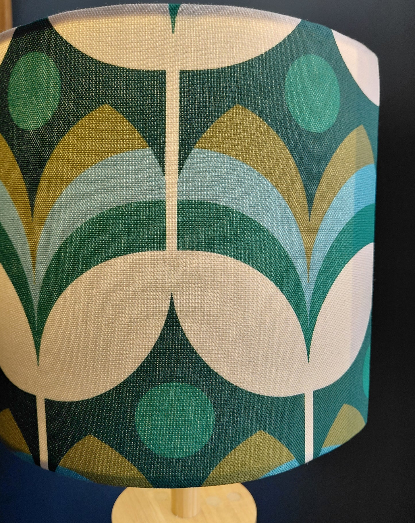 Geometric flower print lampshade in green