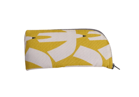 Swallow print glasses/sunglasses case in yellow and white
